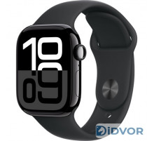 Смарт-часы Apple Watch Series 10 (GPS) 42mm Jet Black Aluminum Case with Black Sport Band (Черный)