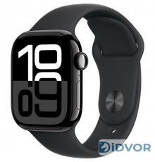 Смарт-часы Apple Watch Series 10 (GPS) 42mm Jet Black Aluminum Case with Black Sport Band (Черный)