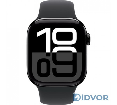 Apple Watch Series 10 (GPS) 42mm Jet Black Aluminum Case with Black Sport Band