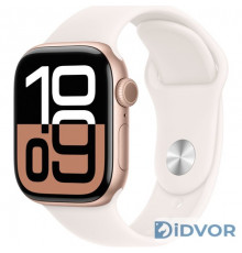 Смарт-часы Apple Watch Series 10 (GPS) 42mm Rose Gold Aluminum Case with Light Blush Sport Band (Розовое золото)