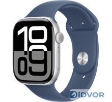 Смарт-часы Apple Watch Series 10 (GPS) 46mm Silver Aluminum Case with Denim Sport Band (Серебристый)
