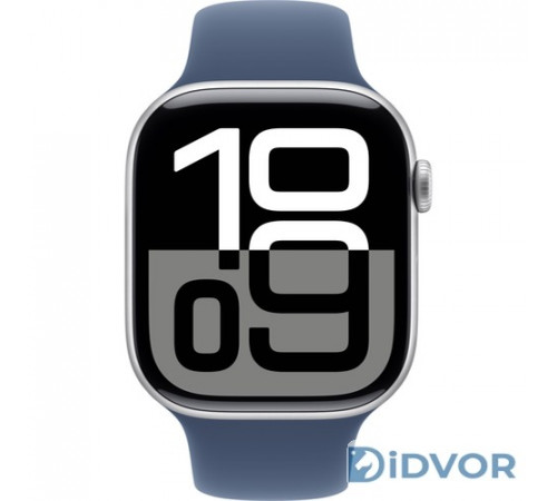 Apple Watch Series 10 (GPS) 46mm Silver Aluminum Case with Denim Sport Band