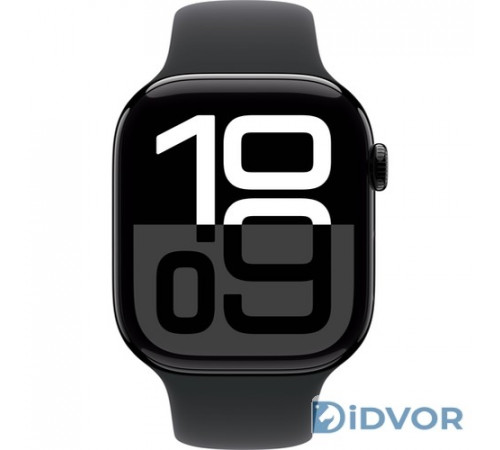 Apple Watch Series 10 (GPS) 46mm Jet Black Aluminum Case with Black Sport Band