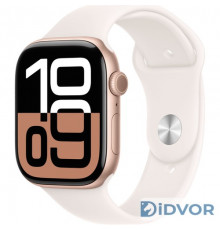 Смарт-часы Apple Watch Series 10 (GPS) 46mm Rose Gold Aluminum Case with Light Blush Sport Band (Розовое золото)