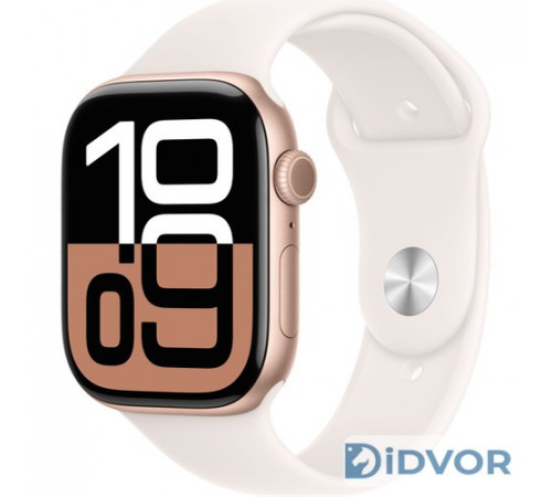 Apple Watch Series 10 (GPS) 46mm Rose Gold Aluminum Case with Light Blush Sport Band