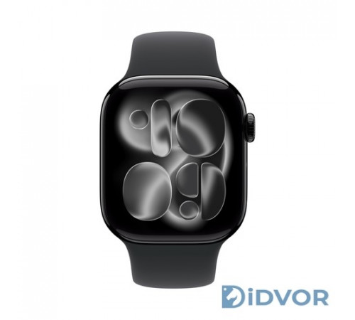 Apple Watch Series 11 (GPS) 42mm Jet Black Aluminum Case with Black Sport Band