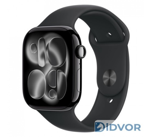 Apple Watch Series 11 (GPS) 46mm Jet Black Aluminum Case with Black Sport Band