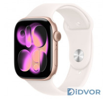 Смарт-часы Apple Watch Series 11 (GPS) 46mm Rose Gold Aluminum Case with Light Blush Sport Band (Розовое золото)