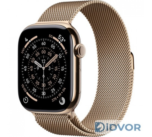 Apple Watch Series 11 (GPS+Cellular) 46mm Gold Titanium Case with Gold Milanese Loop