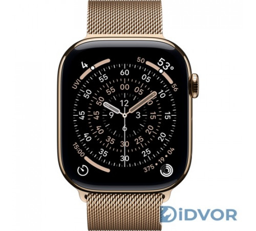 Apple Watch Series 11 (GPS+Cellular) 46mm Gold Titanium Case with Gold Milanese Loop