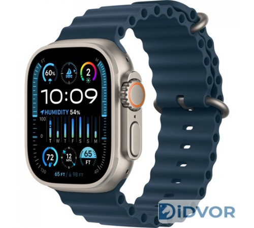 Apple Watch Ultra 2 (2023) 49mm Titanium Case with Ocean Band Blue