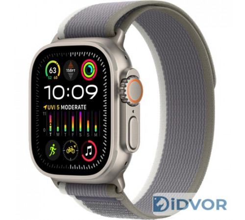Apple Watch Ultra 2 (2023) 49mm Titanium Case with Trail Loop Green/Gray