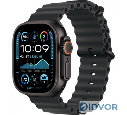 Apple Watch Ultra 2 (2024) 49mm Black Titanium Case with Ocean Band Black