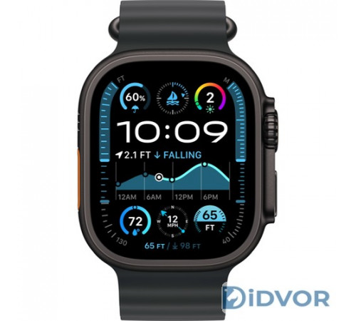 Apple Watch Ultra 2 (2024) 49mm Black Titanium Case with Ocean Band Black