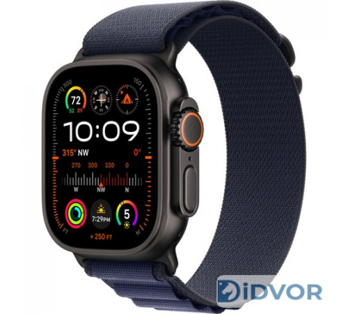 Apple Watch Ultra 2 (2024) 49mm Black Titanium Case with Alpine Loop Navy