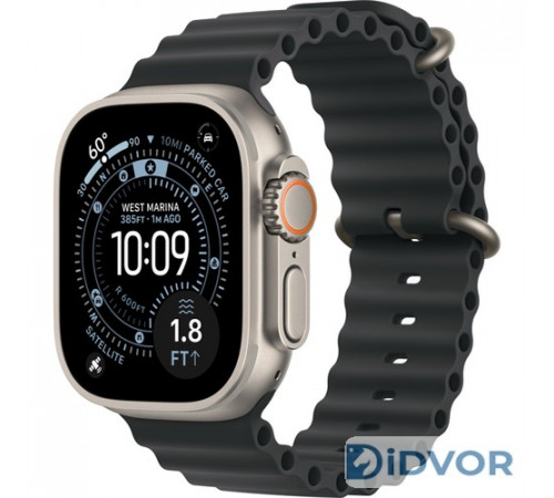Apple Watch Ultra 3 (2025) 49mm Natural Titanium Case with Ocean Band Black
