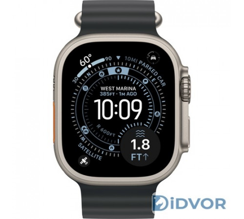 Apple Watch Ultra 3 (2025) 49mm Natural Titanium Case with Ocean Band Black