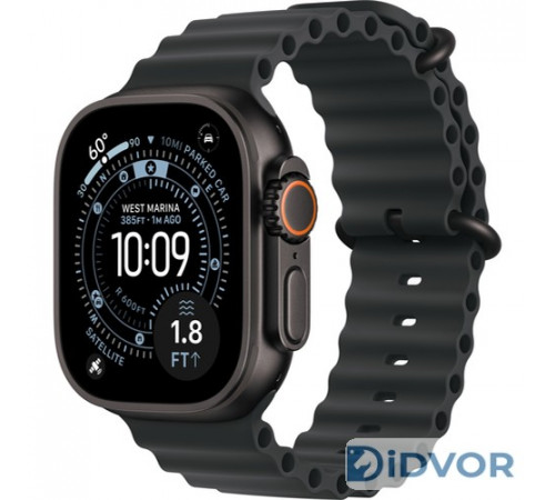 Apple Watch Ultra 3 (2025) 49mm Black Titanium Case with Ocean Band Black
