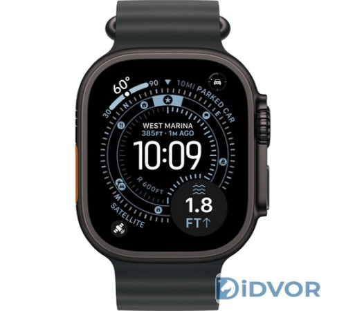 Apple Watch Ultra 3 (2025) 49mm Black Titanium Case with Ocean Band Black