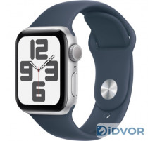 Смарт-часы Apple Watch SE 2 (GPS) 40mm Silver Aluminum Case with Storm Blue Sport Band (Серебристый)