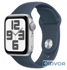 Смарт-часы Apple Watch SE 2 (GPS) 40mm Silver Aluminum Case with Storm Blue Sport Band (Серебристый)