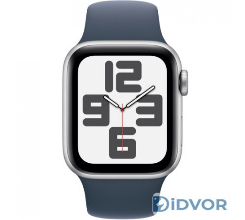 Apple Watch SE 2 (GPS) 40mm Silver Aluminum Case with Storm Blue Sport Band