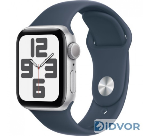 Apple Watch SE 2 (GPS) 44mm Silver Aluminum Case with Storm Blue Sport Band
