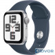 Apple Watch SE 2 (GPS) 44mm Silver Aluminum Case with Storm Blue Sport Band